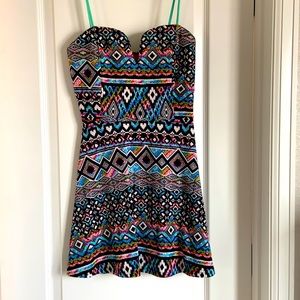 Akira Geo Print Mini Dress
